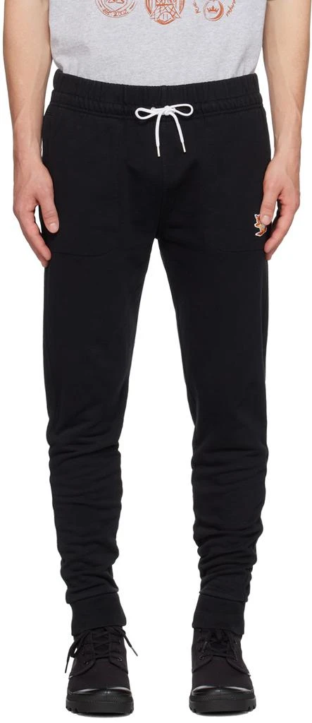 Maison Kitsune Black Chillax Fox Sweatpants 1