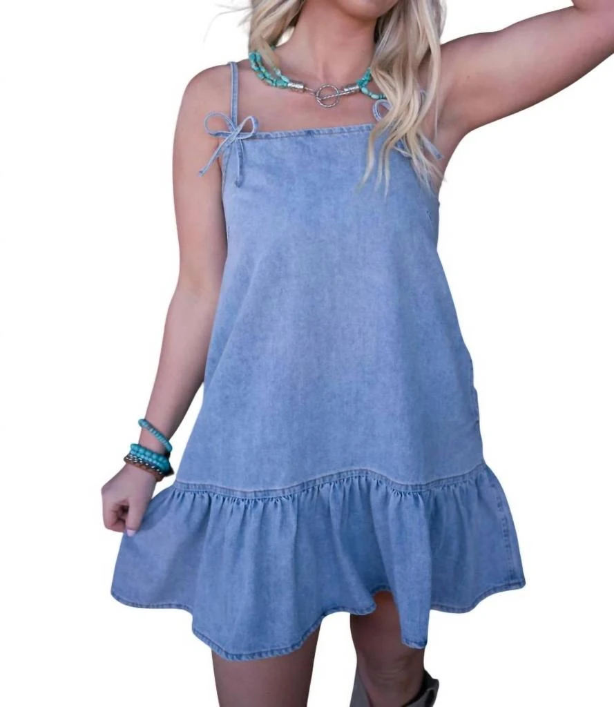 white christmas dresses Cosmala Denim Long Sleeve Mini Dress / Indigo Blue | Meshki