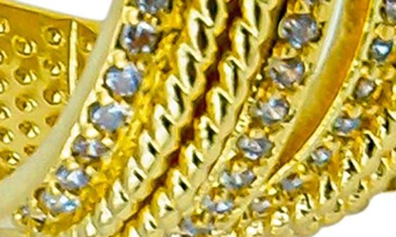 Panacea Crystal Braided Row Hoop Earrings 2