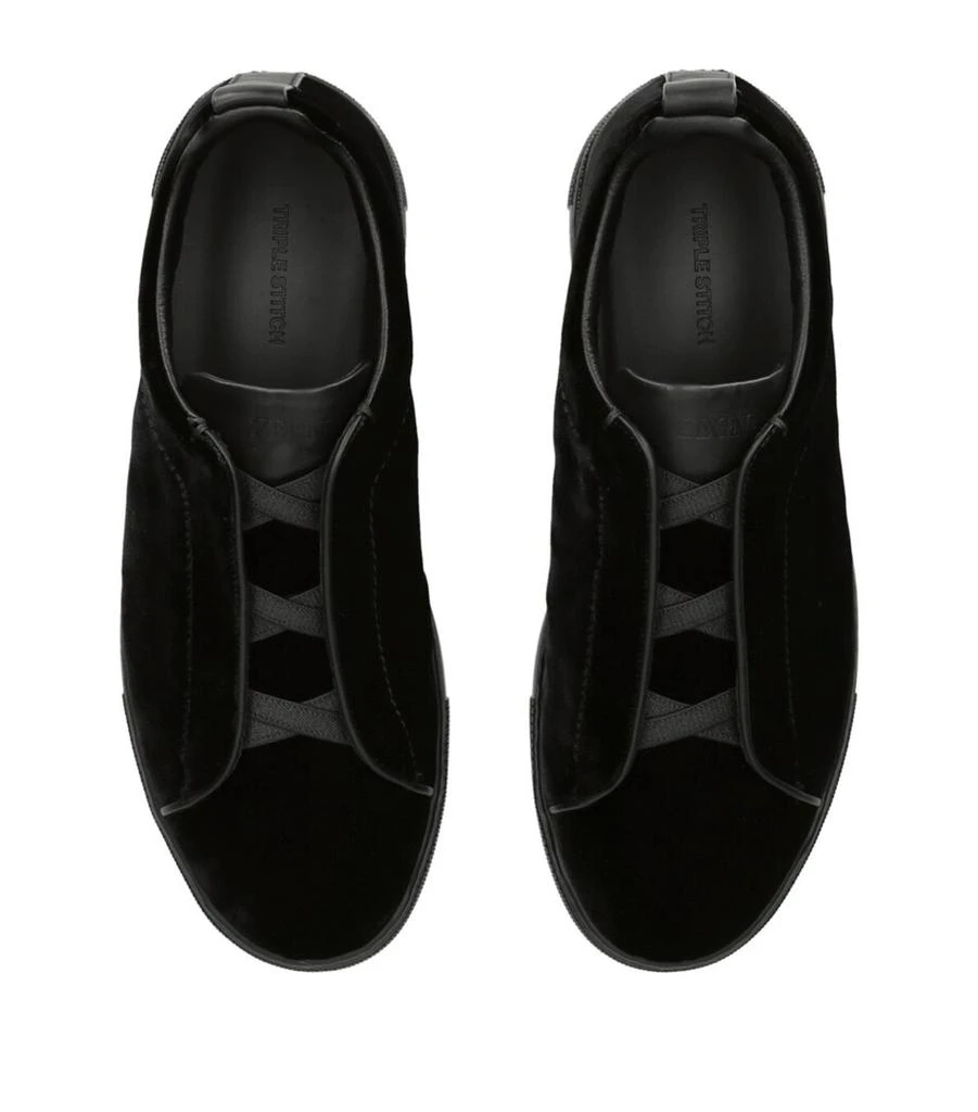 Zegna Velvet Triple Stitch Sneakers 4