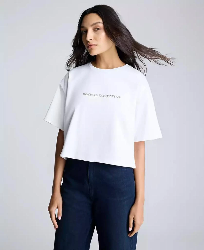 Kenneth Cole Women's Heavyweight Cotton Foil-Logo Tee 1