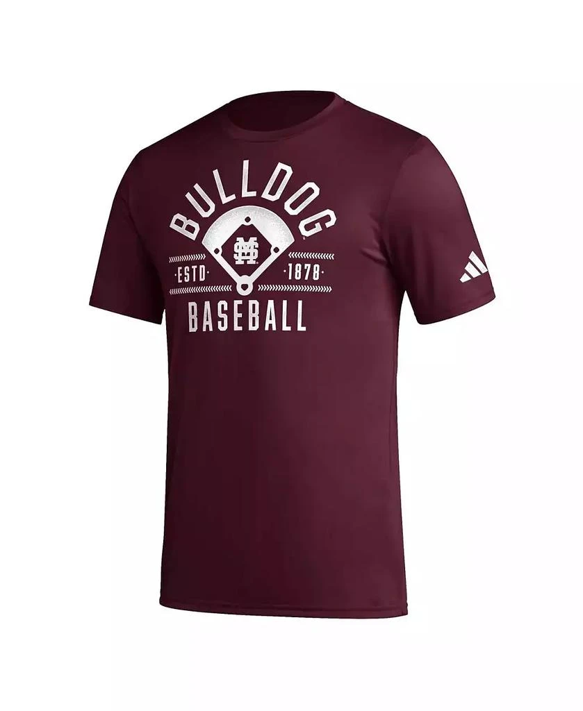 adidas Men's Maroon Mississippi State Bulldogs Exit Velocity Baseball Pregame AEROREADY T-Shirt 3