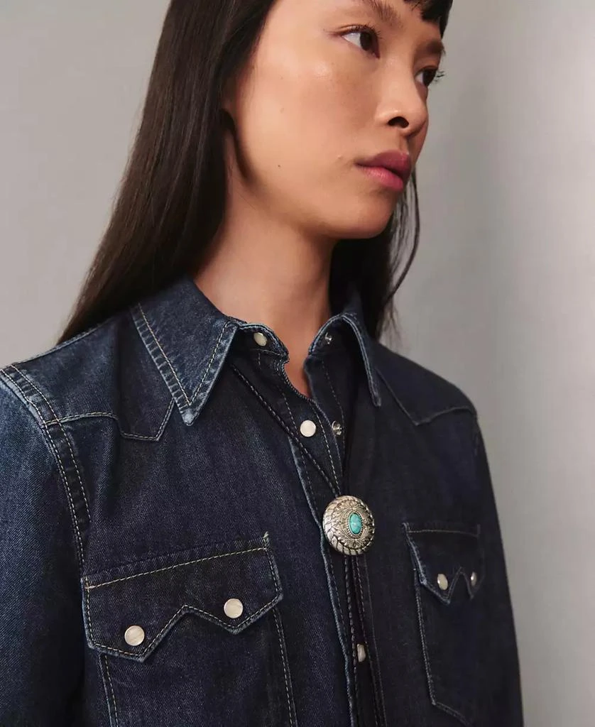 Mango Women's Chest-Pocket Denim Shirt 4