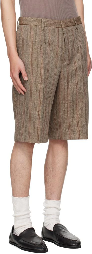Dries Van Noten Beige Striped Shorts 2