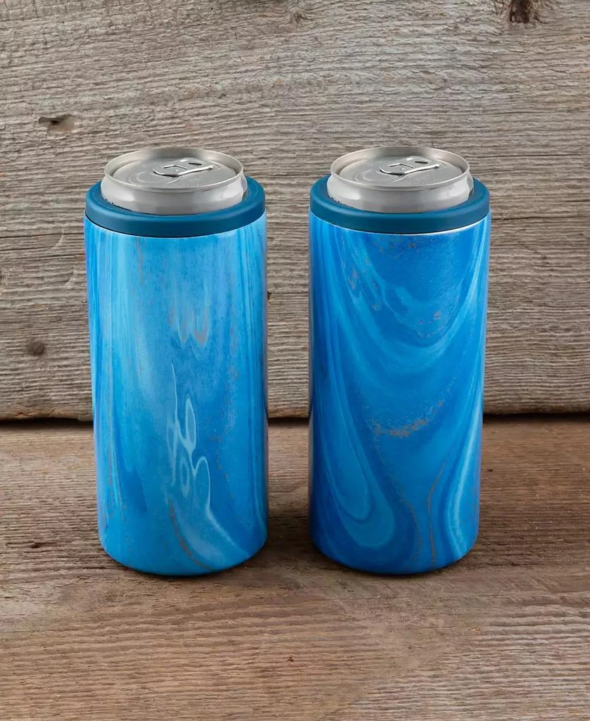 Cambridge Silversmiths Insulated Sapphire Blue Geode Slim Can Coolers, 2 Pack 5