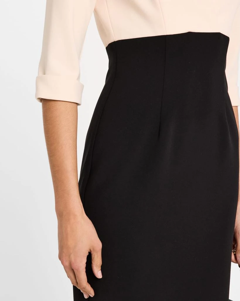 Black Halo Vespera Two-Tone Midi Sheath Dress 5