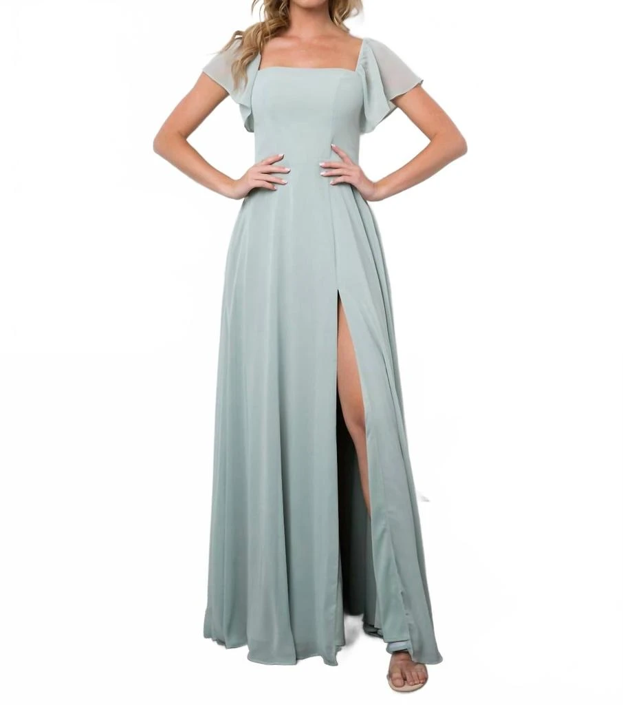 green emerald velvet dress Convertible Soft Tulle Sage Green Long Cheap Bridesmaid Dresses Online –  SposaDresses main image 0