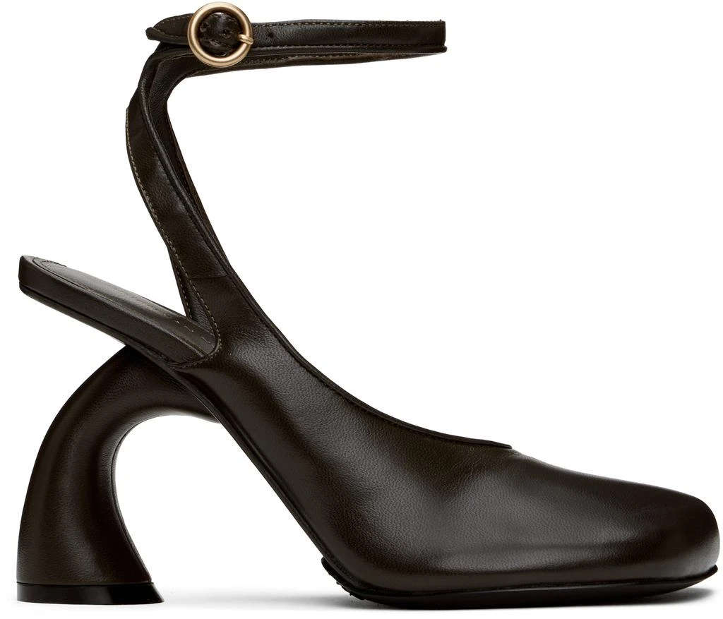 Dries Van Noten Brown Asymmetrical Heels 1