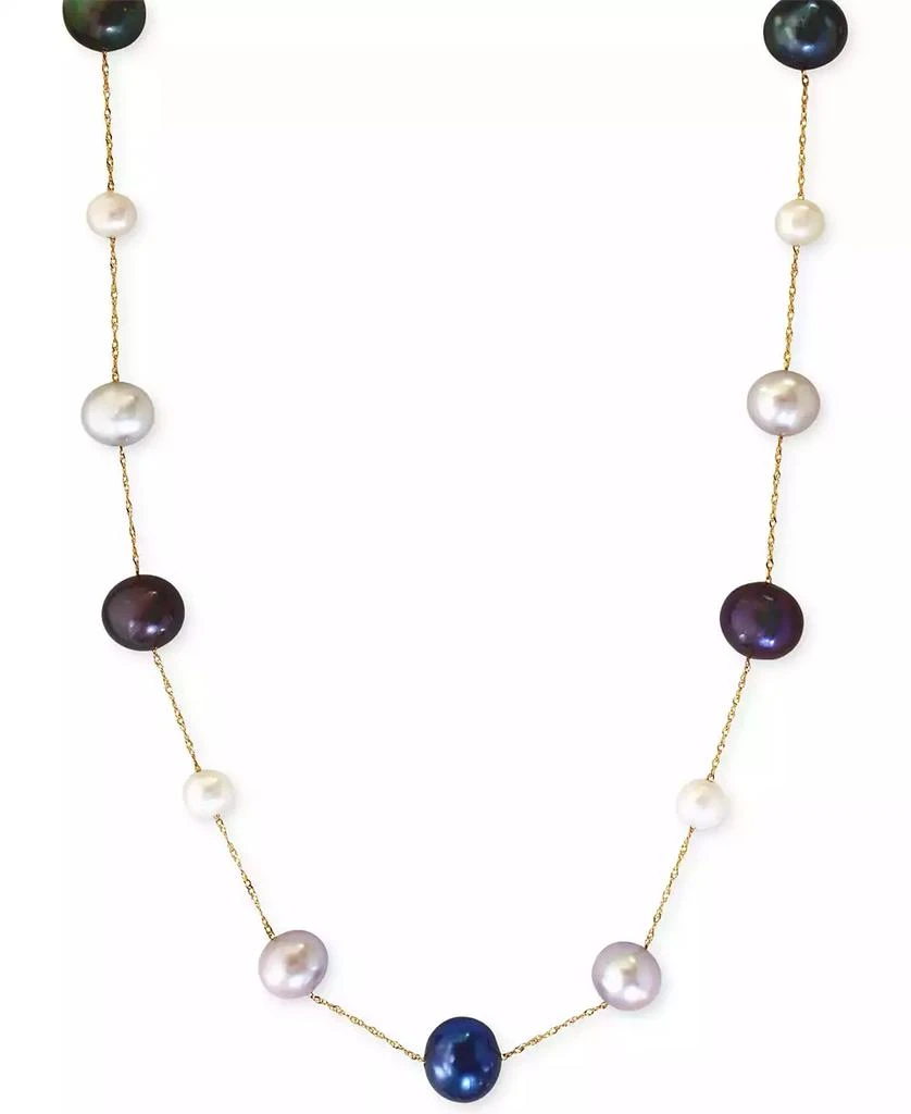 Effy EFFY® Multi-Color Cultured Freshwater Pearl Station Necklace in 14k Gold (6mm) 1
