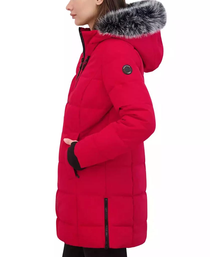 Nautica Women's Faux-Fur-Trim Hooded Puffer Coat 3