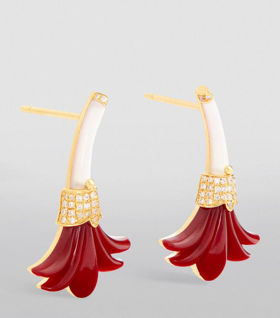 L'ATELIER NAWBAR Yellow Gold, Diamond and Mother-of-Pearl Psychedeliah Earrings