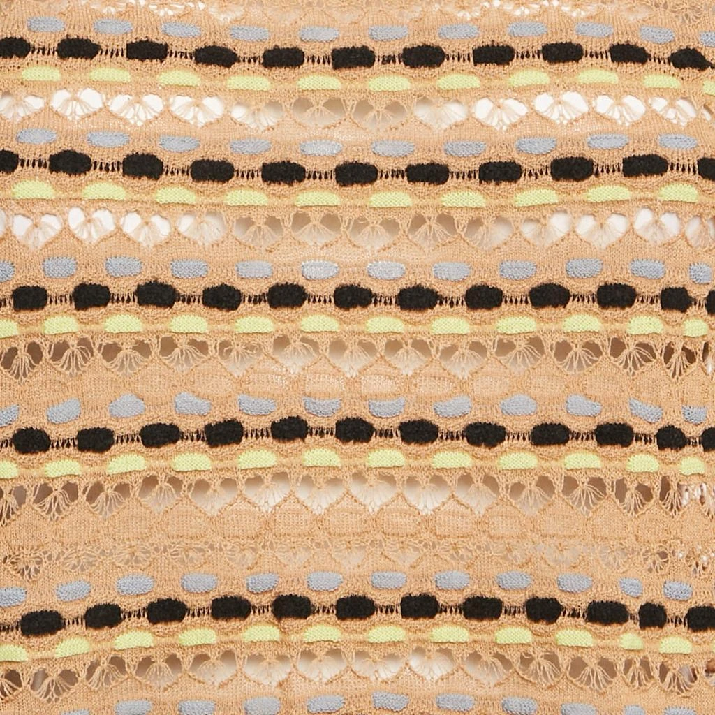 Missoni M Missoni Beige/Multicolor Pattern Knit Long Sleeve Top M 3