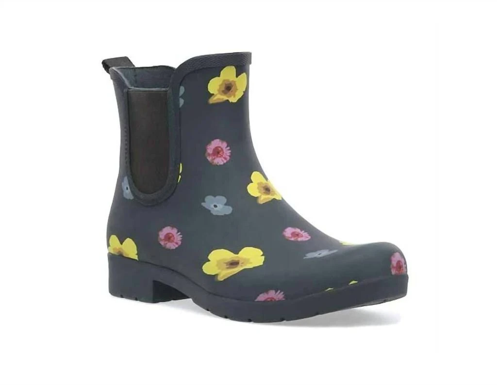 Chooka Chooka - Women Flower Print Rubber Pull On Waterproof Chelsea Rain Boots 1