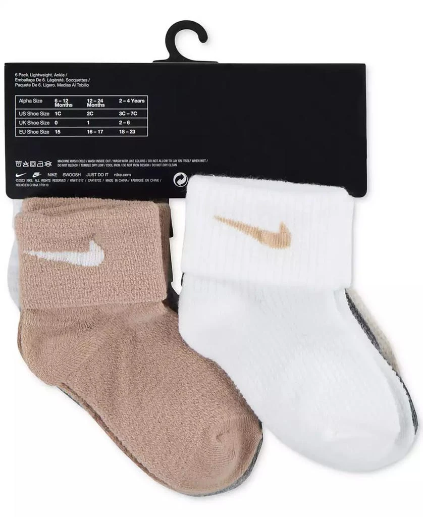 NIKE Baby Waffle Knit Socks, Pack of 6 3