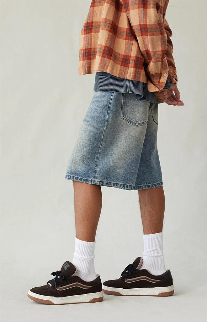 PacSun Medium Indigo Tint Baggy Denim Shorts 4