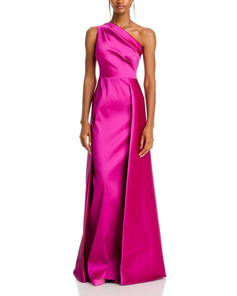 Teri Jon Crepe One Shoulder Gown 1
