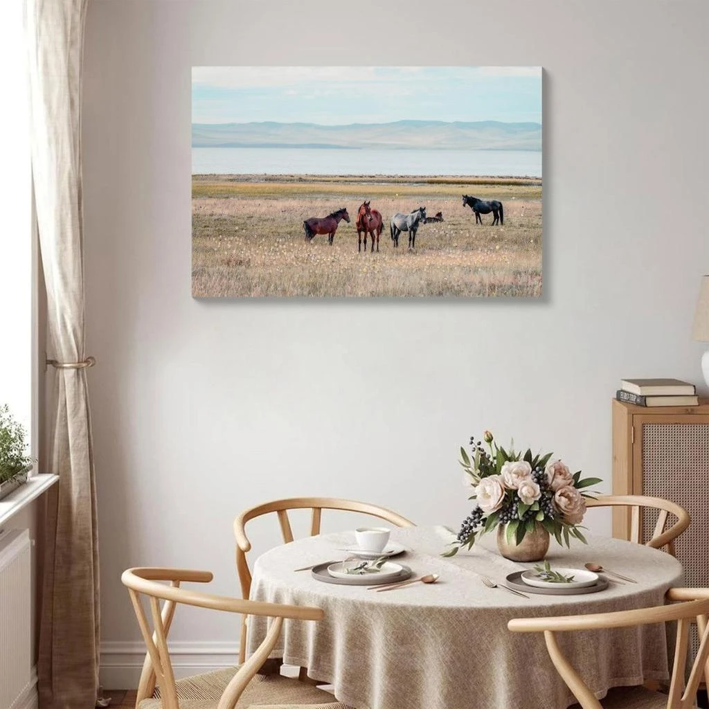 Maison Boucle 24" x 36" Farmhouse Framed Horse Wall Art Decor Pictures