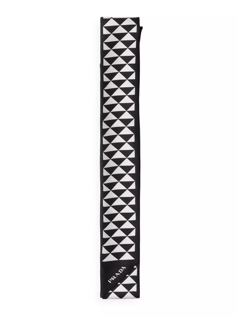 Prada Printed Silk Twill Skinny Scarf 1