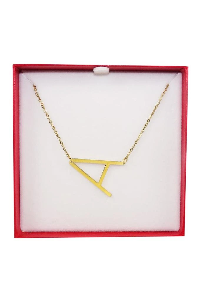 Savvy Cie Jewels 14K Gold Plated Initial Pendant Necklace with Gift Box - Multiple Letters Available 2