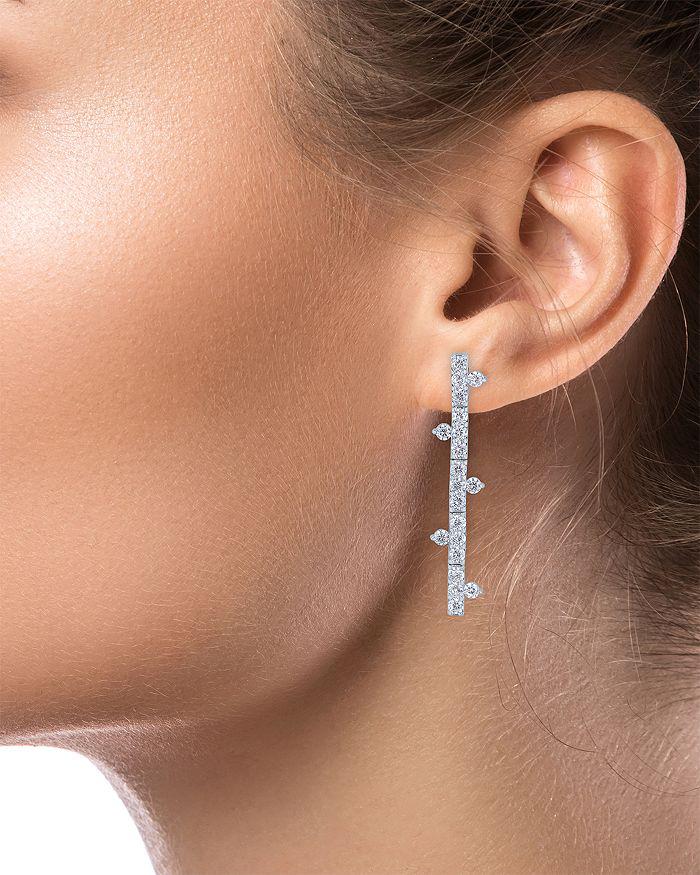 Kenneth Jay Lane Cubic Zirconia Bar Linear Drop Earrings