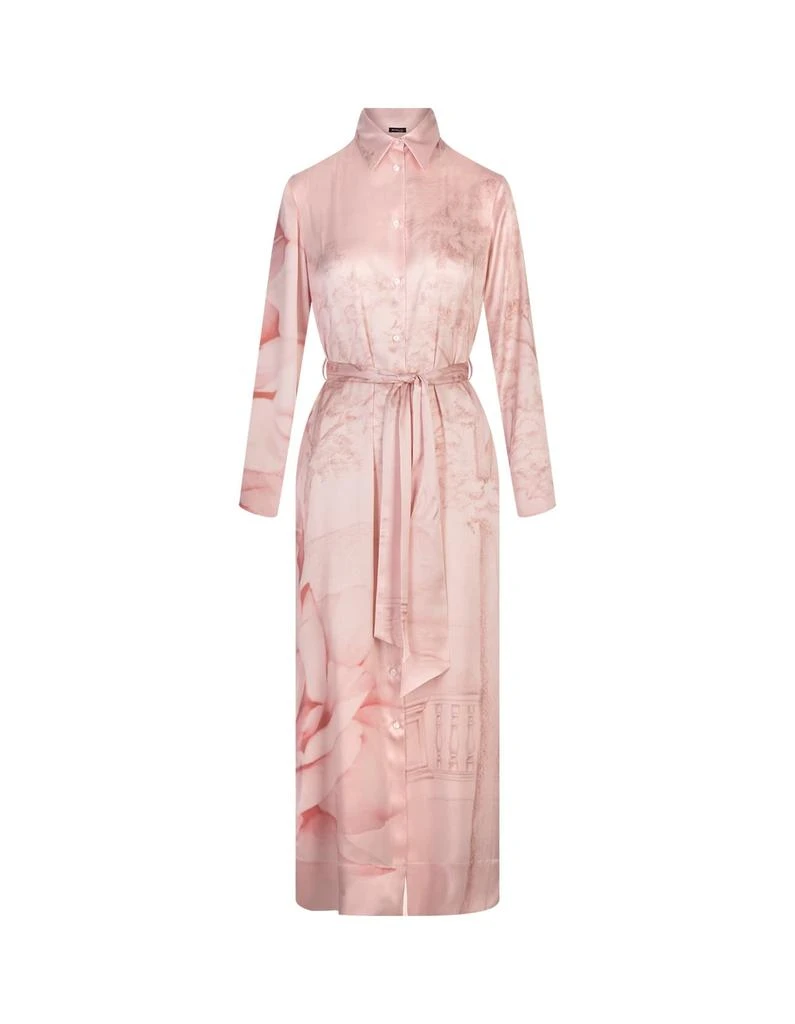 Kiton Pink Printed Silk Shirt Dress 1