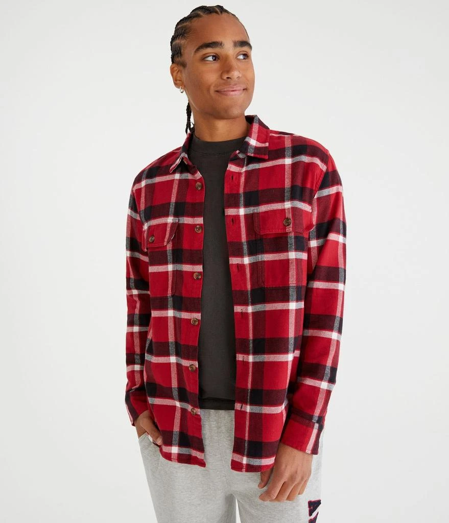 Aeropostale Long Sleeve Plaid Flannel Overshirt 1