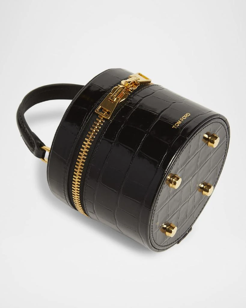 Tom Ford Audrey Mini Bucket Bag in Shiny Croc-Printed Leather 2