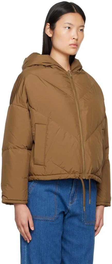 Yves Salomon Brown Hooded Reversible Down Jacket 2