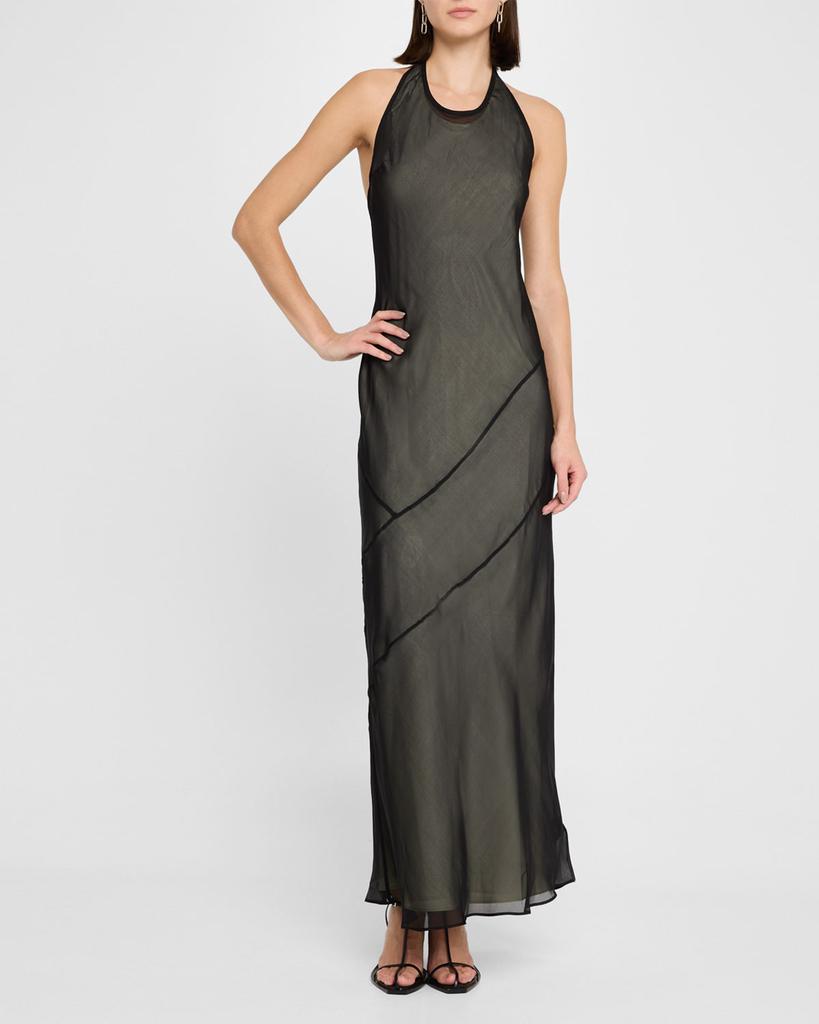 SIR. Strobe Halter Maxi Dress
