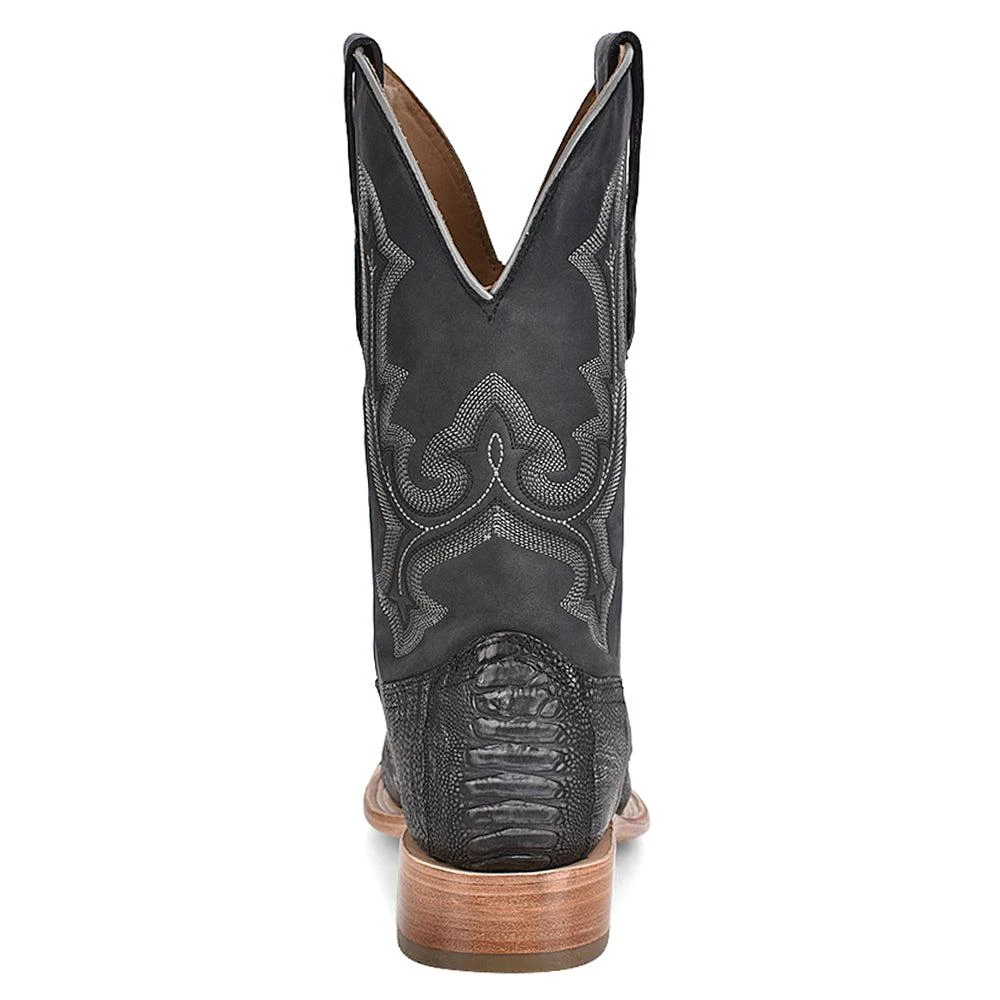 Corral Boots Ostrich Leg Embroidered Wide Square Toe Pull On Cowboy Boots 4