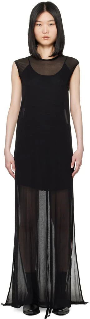 Ann Demeulemeester Black Semi-Sheer Maxi Dress 1