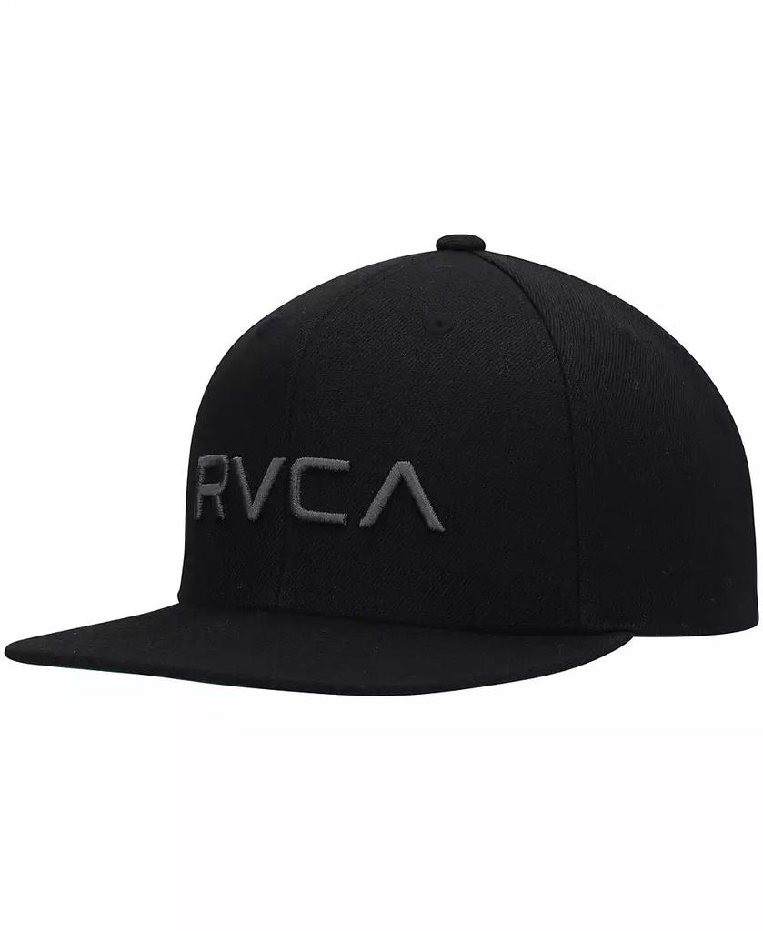 RVCA Big Boys Black Logo Twill Snapback Hat