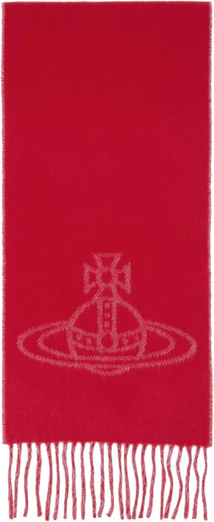Vivienne Westwood Red & Pink Double Logo Scarf 1