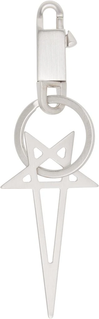 Rick Owens Silver Concordians Pentagram Keychain