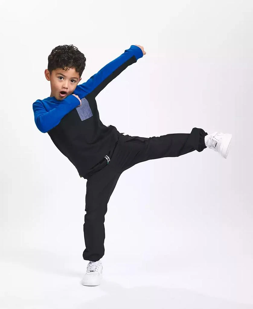 Sovereign Code Little Boys Textured Color Blocked Long Sleeve Tee 4