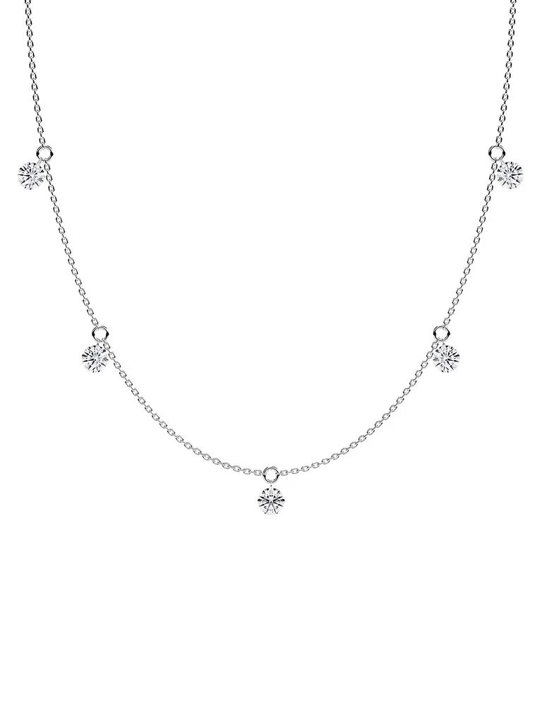 VRAI Floating Round 14K White Gold & 1.25 TCW Lab-Grown Diamond Station Necklace 1