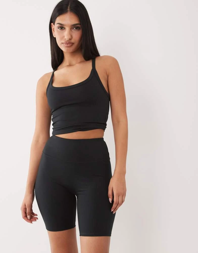 4505 4505 Hourglass Icon soft touch high waist 8 inch legging short in black