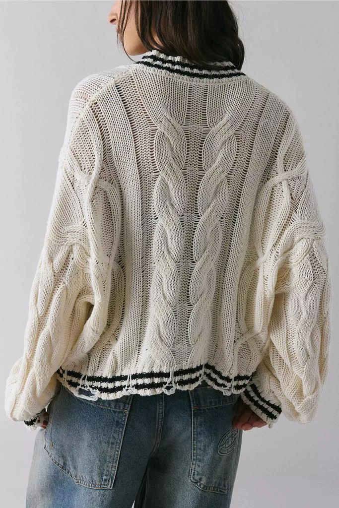 The Ragged Priest The Ragged Priest Blast Distressed Cable Knit Cardigan 4