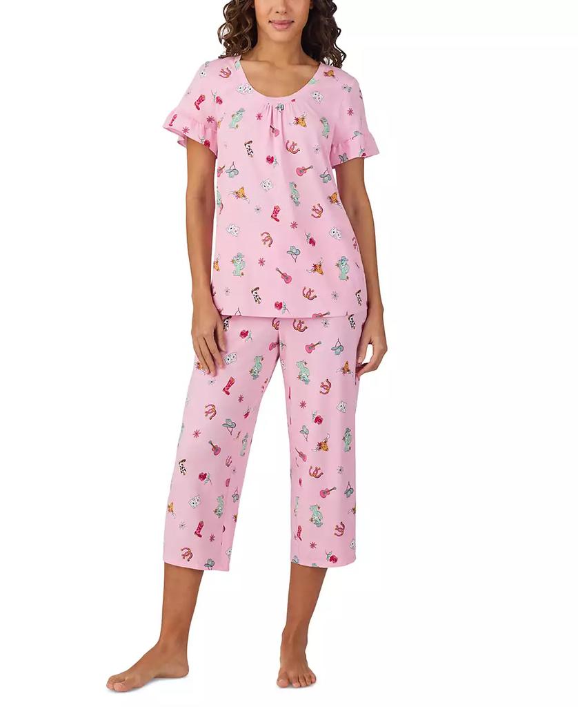 Cuddl Duds Women's Short-Sleeve Cropped Pajama Set
