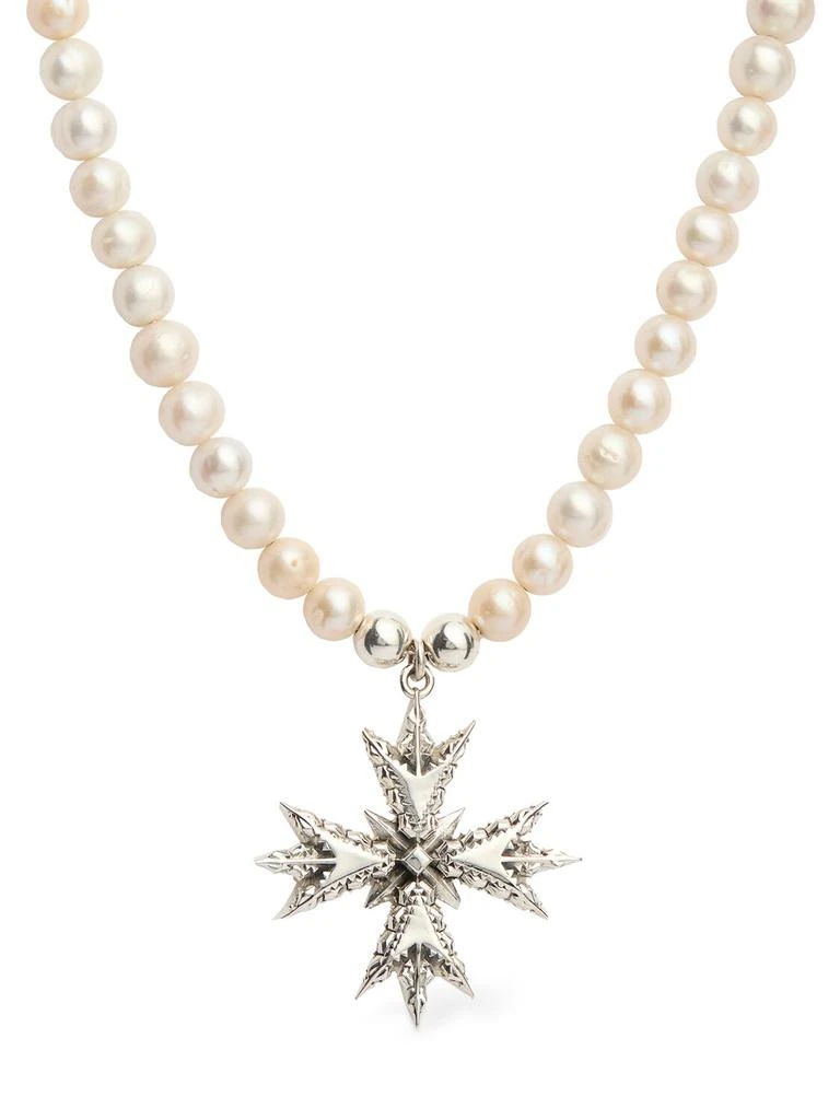 EMANUELE BICOCCHI Large Eb Crest Pearl Necklace 1