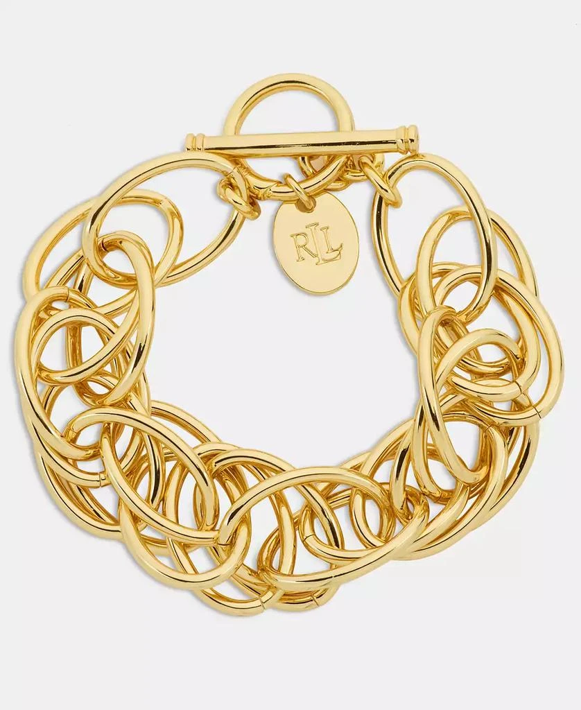 Ralph Lauren Gold-Tone Multi Link Toggle Bracelet