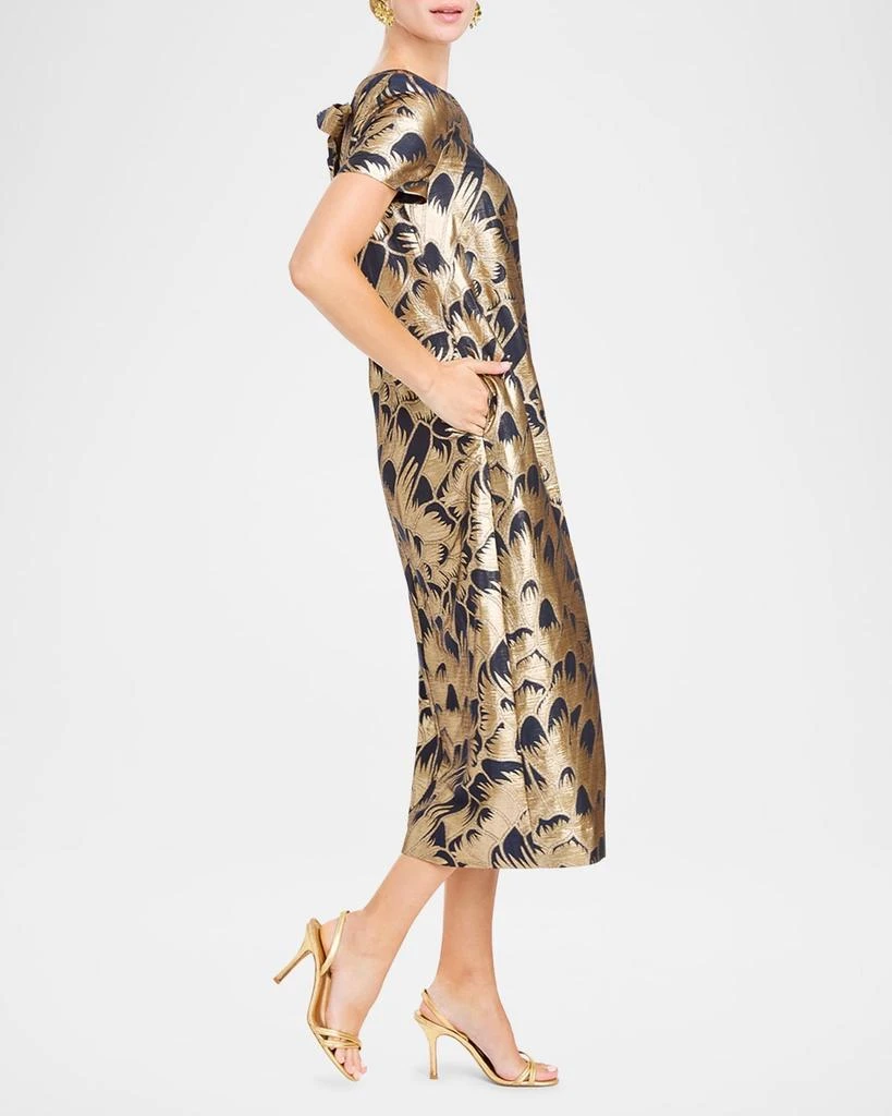 Mestiza New York Adria Metallic Jacquard Midi Shift Dress 4