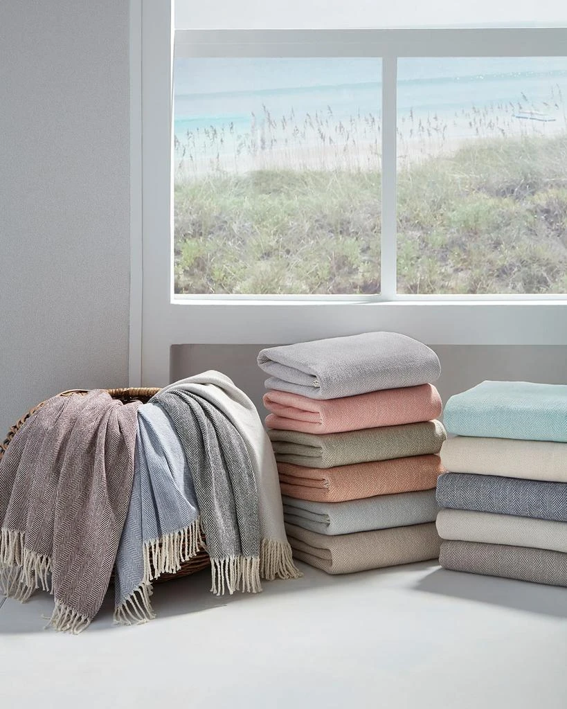 Sferra Brushed Cotton Herringbone-Weave Throw, 51" x 71" 1