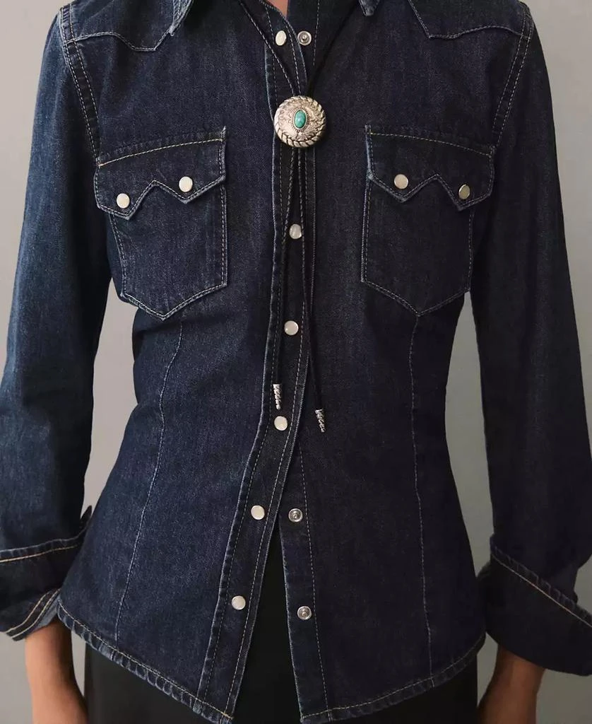 Mango Women's Chest-Pocket Denim Shirt 1