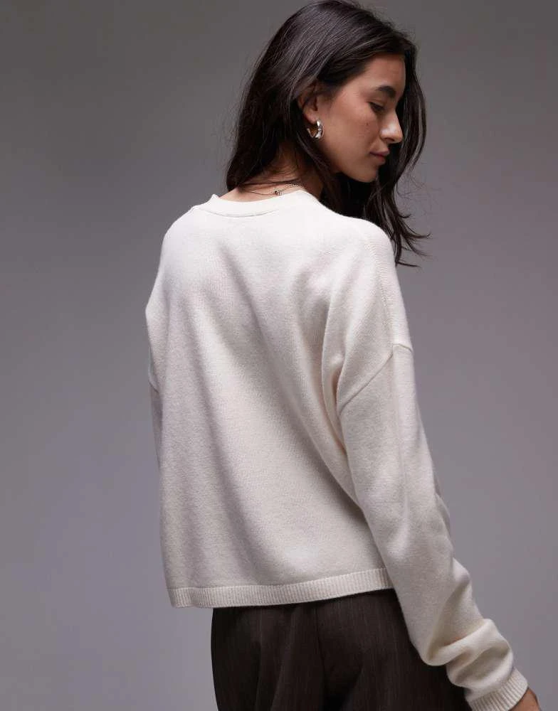& Other Stories & Other Stories knitted  cardigan with v-neck in light beige 4