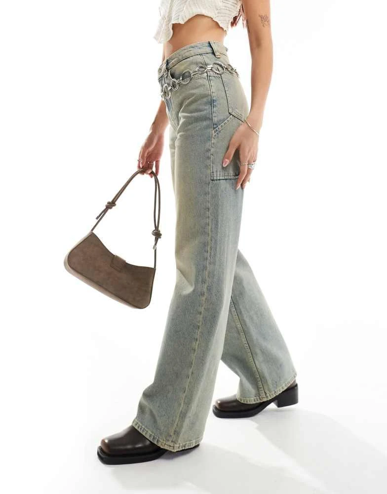 Free People Free People low-waist wide leg jeans in mid blue 5