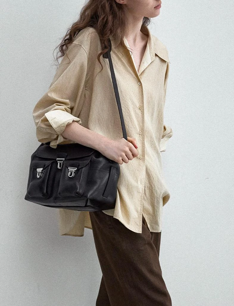 Pixie Market Beige Striped Shirt -PREORDER 1