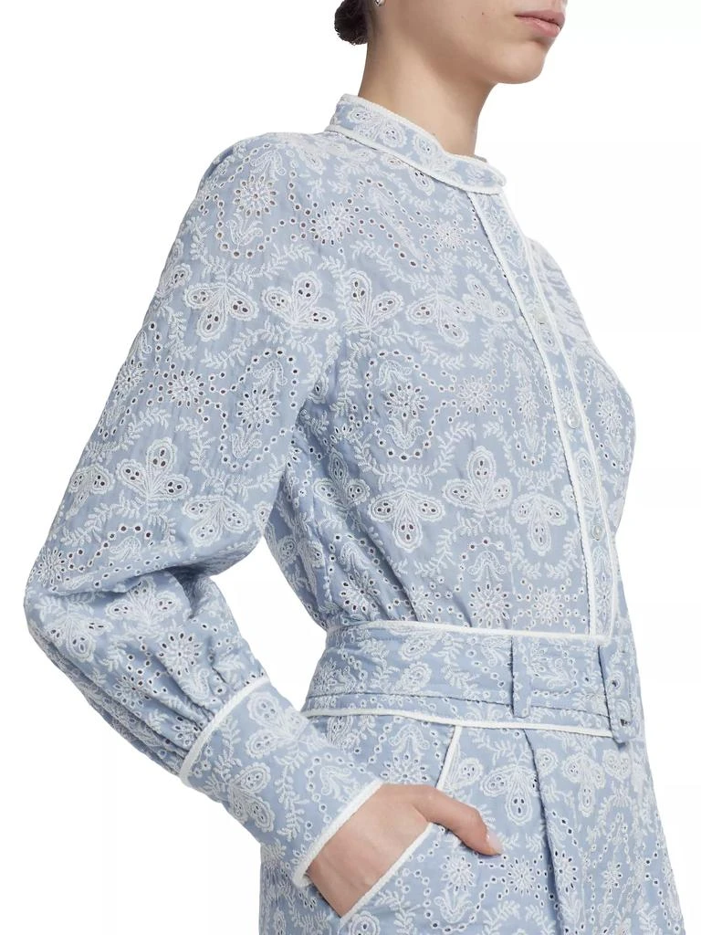 VERONICA BEARD Thorp Cotton Eyelet Blouse 6
