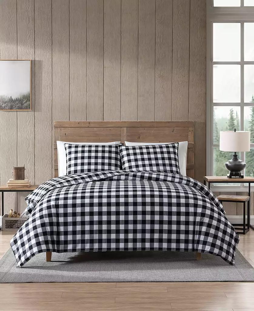 Eddie Bauer Mountain Plaid Cotton Reversible 3 Piece Duvet Cover Set