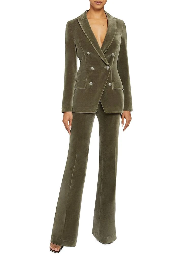 Santorelli Velvet High-Waist Flared Pants 2
